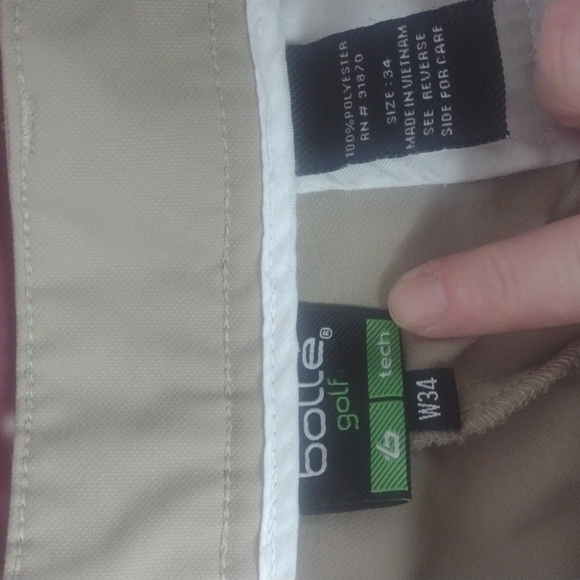 BOLLE golf tan shorts size 34 Bolle - Picture 2 of 4